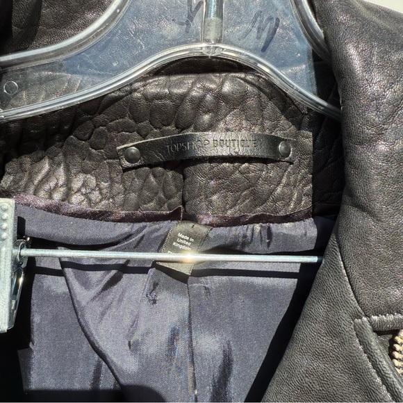 Topshop boutique ( higher end line) 2000s Black full real textured leather jcket - Picture 5 of 13